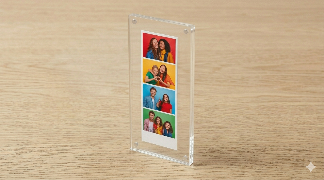 Magnetic acrylic photo strip frames keepsake